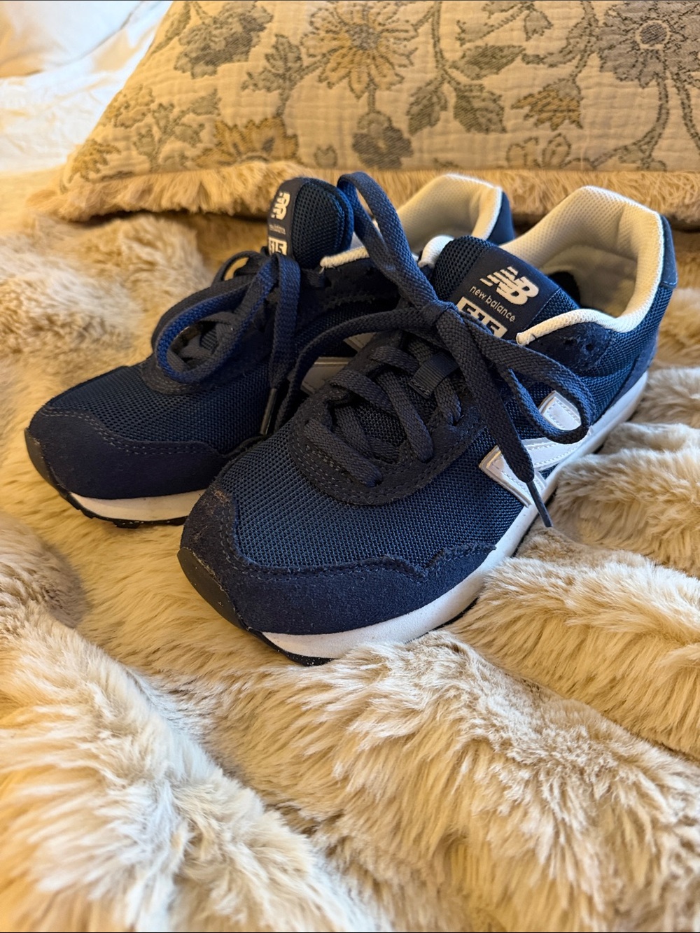 New Balance Navy and White Athletic Sneakers